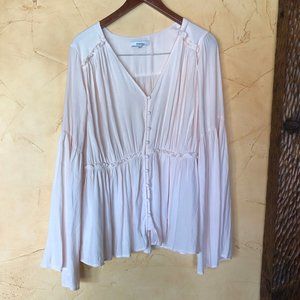 pink button up blouse